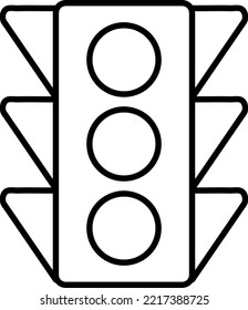 Traffic Signal Vector Outline Icon. Electronics Style Illustration..eps
