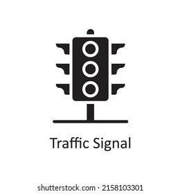 Traffic Signal Vector Solid Icon Design Illustration. City Elements Symbol On White Background EPS 10 File