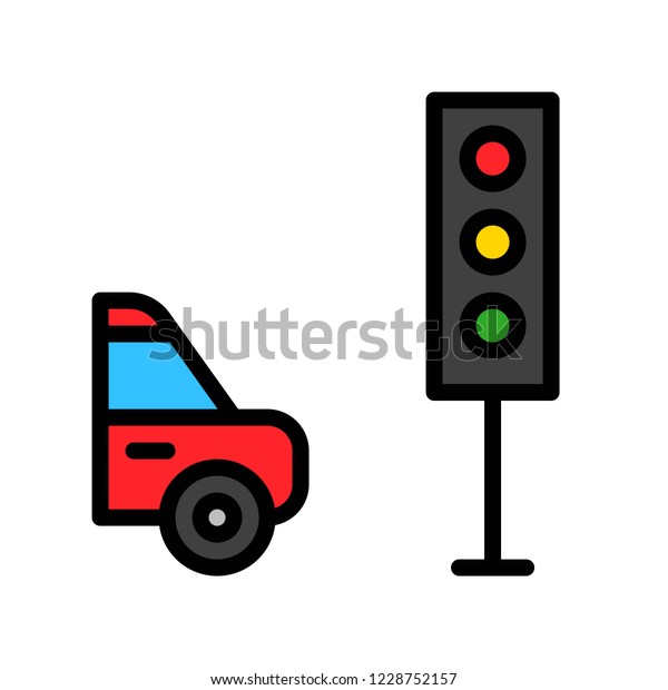 traffic\
signals filled outline icon editable\
stroke