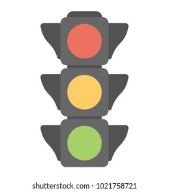 
Traffic signals or traffic lights vector icon in flat design 
