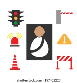 traffic signals set, transportation icon set