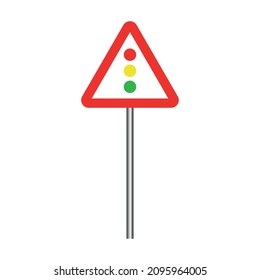 traffic signals signs with pole. traffic sign vector illustration