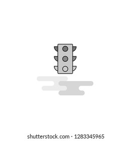Traffic signals  Web Icon. Flat Line Filled Gray Icon Vector