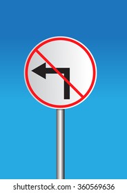 traffic sign,no turn left
