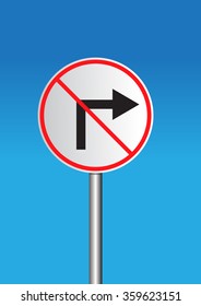 traffic sign,not turn right vector