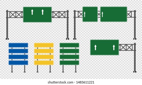 Traffic sign,Road board signs isolated on transparent background.Vector illustration