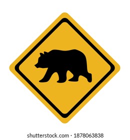 Bear Warning Sign Symbol Vector Illustration Stock Vector (Royalty Free ...