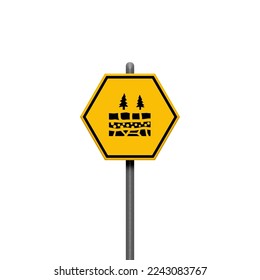Traffic signs boards on metal stand