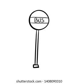 traffic signs bus doodle hand draw 
