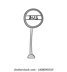 traffic signs bus doodle hand draw 