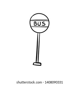 traffic signs bus doodle hand draw 