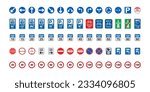Traffic signs collection. Signs of danger, mandatory, obligations and alerts. Supplementary and routing table. Temporary traffic signs. Vector.