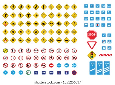 traffic signs collection vector.