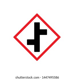 Traffic signs, crossroads. Vector icon
