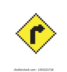 Traffic Signs Curve Pixel art