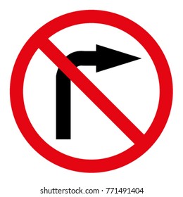 Traffic signs of do not turn right design by vector.