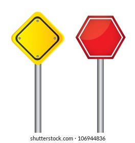 Traffic signs, empty, to insert text or design, vector illustration