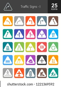 Traffic Signs Filled Round Corner Icons
