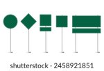 Traffic signs green. Collection of blank green road sign or Empty traffic signs difference isolated on white background. illustration vector