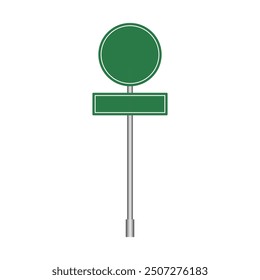 Traffic signs, green road signs blank. Blank signs vector for information of road direction.