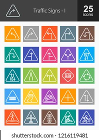 Traffic Signs icon set. Suitable for web apps, mobile apps and print media.