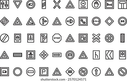 Traffic signs icons  High-Quality Vector Icons Collection with Editable Stroke. Ideal for Professional and Creative Projects.