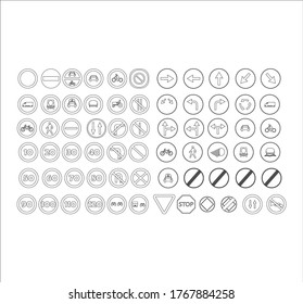 traffic signs icons. illustration for web and mobile design.