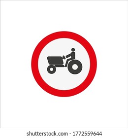 traffic signs icons of prohibited entry to agricultural vehicles. illustration for web and mobile design.