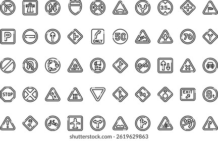 Traffic signs icons Simple vector icon. Illustration symbol design template for web mobile UI element. 