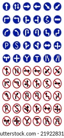 Traffic signs. illustration of traffic signs in flat style. Vector illustration.

