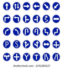Traffic signs. illustration of traffic signs in flat style. Vector illustration.
