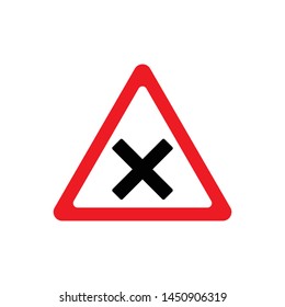 Traffic signs, intersection. Vector icon