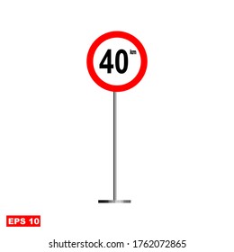 
traffic signs, maximum speed limit signs of 40 km.