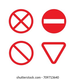 Traffic signs. No entry sign and give sign