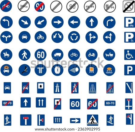 traffic signs obligation end of restriction or prohibition and general