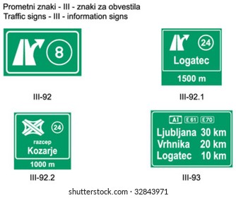 Traffic signs on slovene roads Prometni znaki na slovenskih cestah