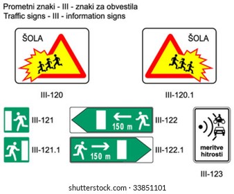 Traffic signs on slovene roads Prometni znaki na slovenskih cestah