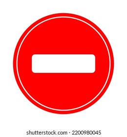 Traffic signs on white background, Stop. No entry,