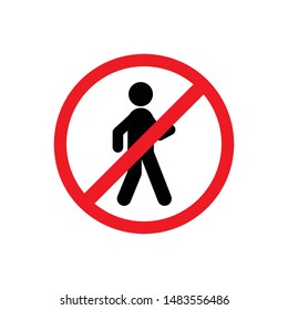 Traffic signs, pedestrian no entry. Vector icon