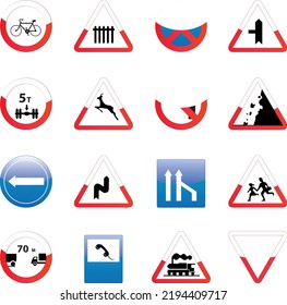 traffic signs prepared in vector and cleared background