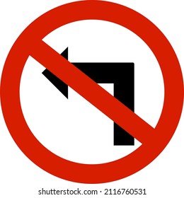 señales de tráfico. el tráfico está prohibido de girar a la izquierda. Ilustración vectorial.
