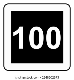 Traffic signs. Road signs. Instruction road signs. Recommended maximum speed 100.