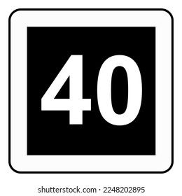 Traffic signs. Road signs. Instruction road signs. Recommended maximum speed 40.