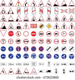 Traffic Signs Set Stock Vector (Royalty Free) 673025800 | Shutterstock