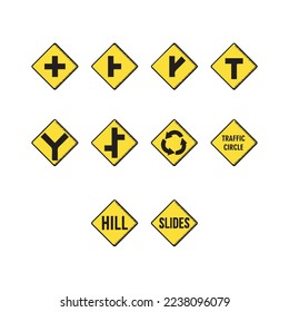 Traffic signs set. Vector set.