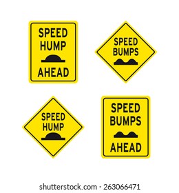 Traffic signs speed hump