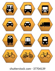 traffic signs and symbols of vehicles