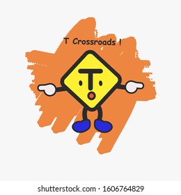 Traffic Signs T Crossroads Vector Template