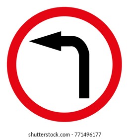 Traffic signs turn left design by vector.