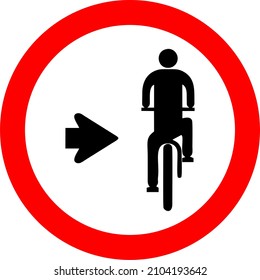 Traffic signs used in Brazil, Cyclist, go right, It informs the cyclist of the obligation to transit on the right side of the area, road or lane.